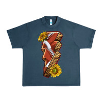 Midnight Navy sport football  lightning bolt Urban Heavy Tee - texasbilliewilder