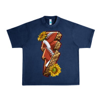 Navy sport football  lightning bolt Urban Heavy Tee - texasbilliewilder