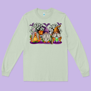 Halloween Gnomes Long Sleeve Tee Designed By Texasbilliewilder