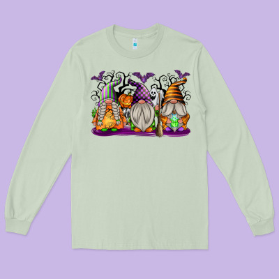 Halloween Gnomes Long Sleeve Tee Designed By Texasbilliewilder