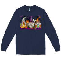 Navy Halloween Gnomes Long Sleeve Tee - texasbilliewilder