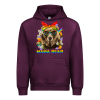 Mauve Wine Mama Bear Pride LGBTQ+ Urban Hoodie - BundleAndBundleShop