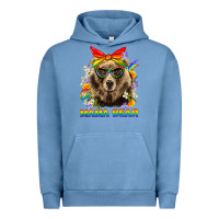 Pigment Pebble Blue Mama Bear Pride LGBTQ+ Urban Hoodie - BundleAndBundleShop