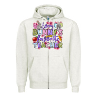 Oatmeal Heather Easter Day Every bunny's favorite Teacher Zipper Hoodie - OliviaCreatesArt