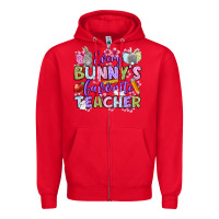 Red Easter Day Every bunny's favorite Teacher Zipper Hoodie - OliviaCreatesArt