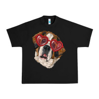 Black Saint bernard with love glasses Urban Heavy Tee - RanaPortraitStore