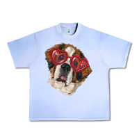 Grape Ice Saint bernard with love glasses Urban Heavy Tee - RanaPortraitStore