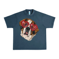 Saint Bernard With Love Glasses Urban Heavy Tee | Teevron