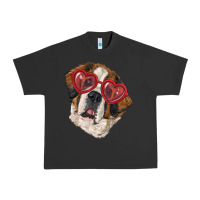Pigment Black Saint bernard with love glasses Urban Heavy Tee - RanaPortraitStore