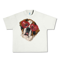 Pistachio Saint bernard with love glasses Urban Heavy Tee - RanaPortraitStore