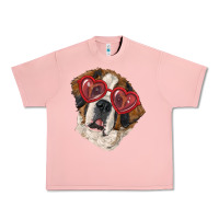 Salmon Saint bernard with love glasses Urban Heavy Tee - RanaPortraitStore