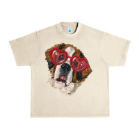 Sandshell Saint bernard with love glasses Urban Heavy Tee - RanaPortraitStore