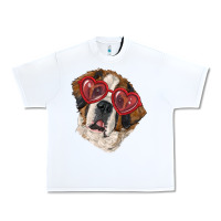 White Saint bernard with love glasses Urban Heavy Tee - RanaPortraitStore
