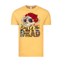 Vintage Mustard Day of the dead skeleton Vintage Tee - RanaPortraitStore