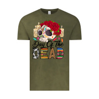 Vintage Olive Day of the dead skeleton Vintage Tee - RanaPortraitStore