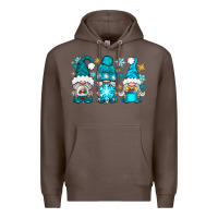 Coffee winter gnomies Premium Hoodie - NancyCooperArtShop