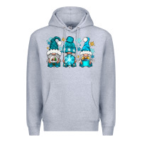 Heather Grey winter gnomies Premium Hoodie - NancyCooperArtShop