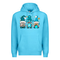Ocean Blue winter gnomies Premium Hoodie - NancyCooperArtShop