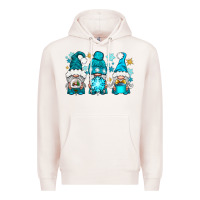 Pale Pink winter gnomies Premium Hoodie - NancyCooperArtShop
