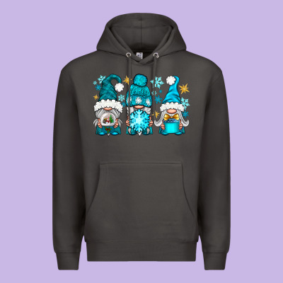 Winter Gnomies Premium Hoodie Designed By Nancycooperartshop