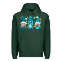 Sports Green winter gnomies Premium Hoodie - NancyCooperArtShop