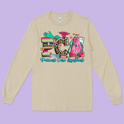 Pca Patient Care Assistant Long Sleeve Tee Designed By Zillion Design Studio