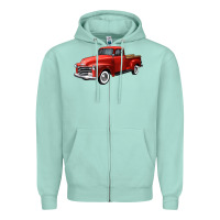 Seafoam western red truck right 34 view Zipper Hoodie - FaDigitalArtStudio