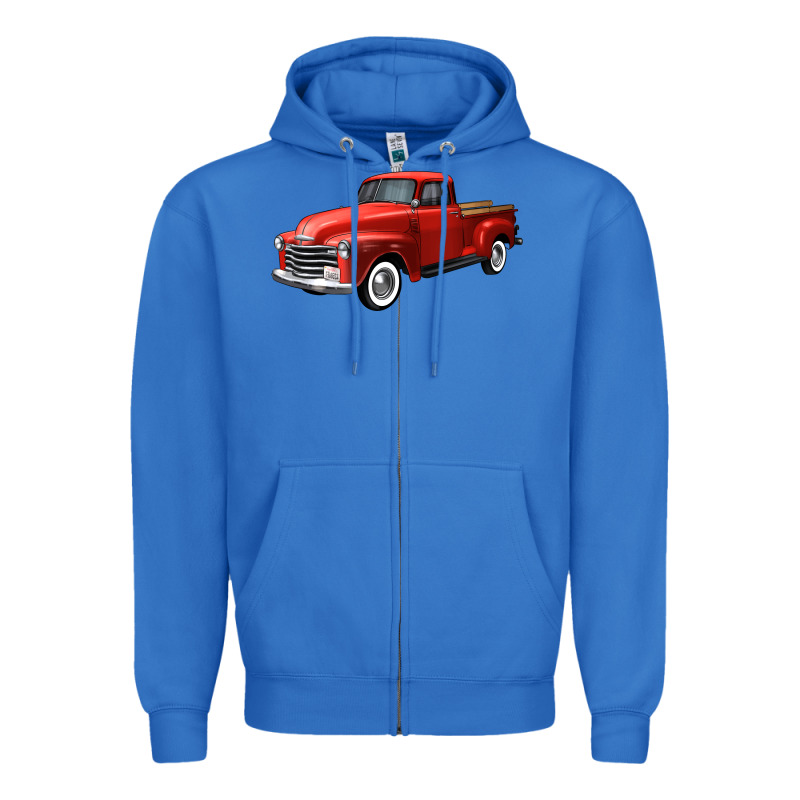 Western Red Truck Right 34 View Zipper Hoodie by FaDigitalArtStudio | Teevron
