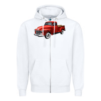 White western red truck right 34 view Zipper Hoodie - FaDigitalArtStudio