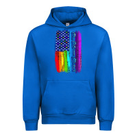 Cobalt Pride LGBTQ+ American Flag Urban Hoodie - BundleAndBundleShop