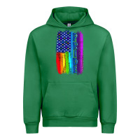 Emerald Pride LGBTQ+ American Flag Urban Hoodie - BundleAndBundleShop