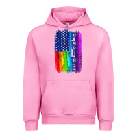 Fuchsia Pink Pride LGBTQ+ American Flag Urban Hoodie - BundleAndBundleShop