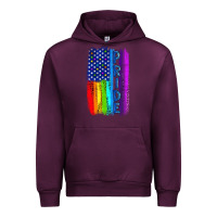 Mauve Wine Pride LGBTQ+ American Flag Urban Hoodie - BundleAndBundleShop