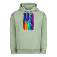 Pigment Oil Green Pride LGBTQ+ American Flag Urban Hoodie - BundleAndBundleShop