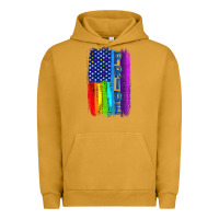 Pigment Peanut Butter Pride LGBTQ+ American Flag Urban Hoodie - BundleAndBundleShop