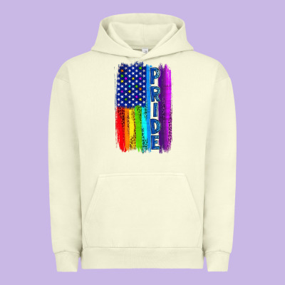 Pride Lgbtq+ American Flag Urban Hoodie Designed By Bundleandbundleshop