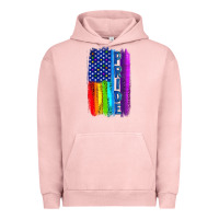 Pigment Salmon Pride LGBTQ+ American Flag Urban Hoodie - BundleAndBundleShop