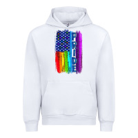 White Pride LGBTQ+ American Flag Urban Hoodie - BundleAndBundleShop