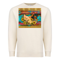 Sandshell western coop animals farm chicken chick rooster sunflowers wooden sera Premium Sweatshirt - Artiststas
