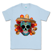 Dusty Blue mexico skull Classic Tee - CTS Tumbler Store