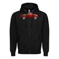Black western red truck right side view Zipper Hoodie - FaDigitalArtStudio