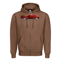 Western Red Truck Right Side View Zipper Hoodie | Teevron