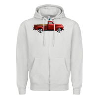 Dove Grey western red truck right side view Zipper Hoodie - FaDigitalArtStudio