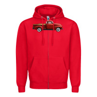 Red western red truck right side view Zipper Hoodie - FaDigitalArtStudio
