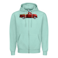 Seafoam western red truck right side view Zipper Hoodie - FaDigitalArtStudio