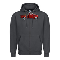 Smoke western red truck right side view Zipper Hoodie - FaDigitalArtStudio