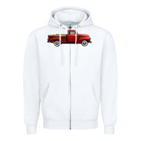 White western red truck right side view Zipper Hoodie - FaDigitalArtStudio