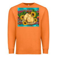 Carrot western chicks coop animals sunflowers cactus serape leopard turquoise Premium Sweatshirt - Artiststas