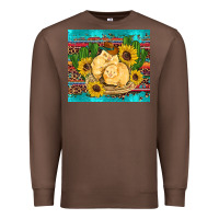 Chestnut western chicks coop animals sunflowers cactus serape leopard turquoise Premium Sweatshirt - Artiststas