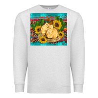 Oatmeal Heather western chicks coop animals sunflowers cactus serape leopard turquoise Premium Sweatshirt - Artiststas